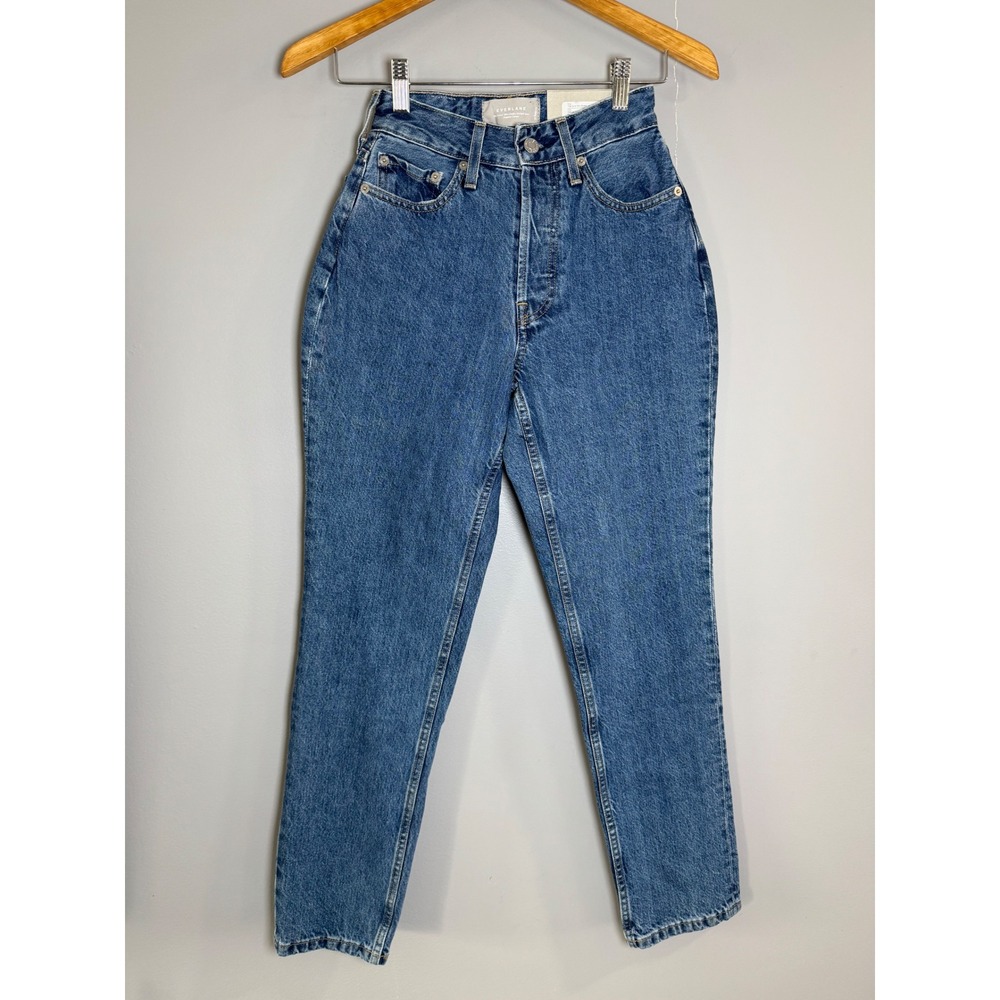 Everlane The Curvy 90s Cheeky Straight Jean Medium Blue Organic Cotton 24 Reg